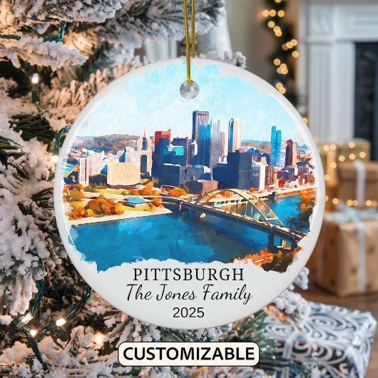 Personalisiertes Pittsburgh-Ornament, Kansas-Gesch Keramik Ornament