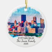 Personalisiertes Pittsburgh-Ornament, Pennsylvania Keramik Ornament (Vorne)