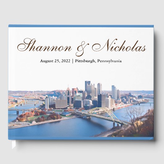 Personalisiertes Pittsburgh Skyline GäBook Gästebuch (Vorderseite)