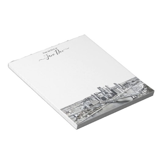 Personalisiertes Pittsburgh Skyline Notepad Notizblock (angewinkelt)