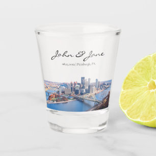 Personalisiertes Pittsburgh Skyline Shot Glass Schnapsglas