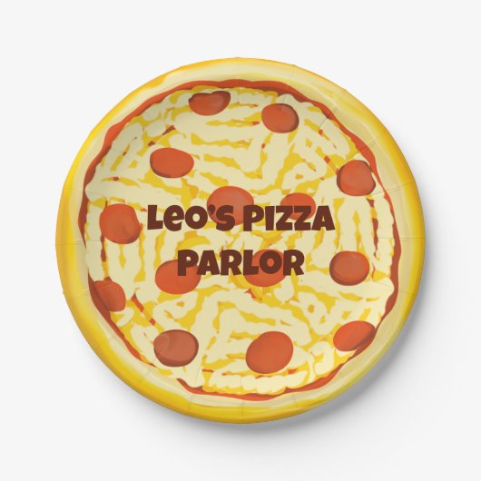 Personalisiertes Pizza Parlor Pizzeria Party Pappteller (Vorderseite)