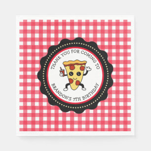 Personalisiertes Pizza-Party Geburtstagspapier Serviette