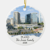 Personalisiertes Plano-Ornament, individuelles Tex Keramik Ornament (Vorne)
