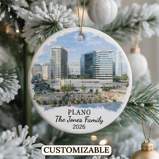 Personalisiertes Plano-Ornament, individuelles Tex Keramik Ornament