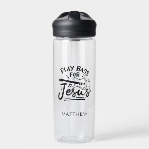 Personalisiertes Play Bass Guitar For Jesus Christ Trinkflasche