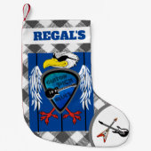 Personalisiertes Plektrum Blues Regal Eagle Kleiner Weihnachtsstrumpf (Vorderseite)