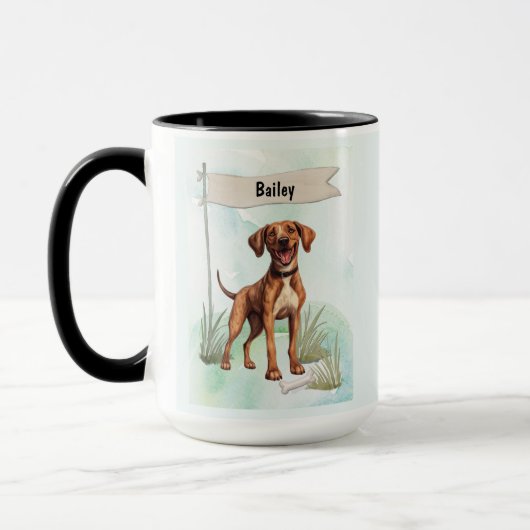 Personalisiertes Plott-Wasserfarben-Hund Tasse (Links)