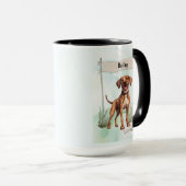 Personalisiertes Plott-Wasserfarben-Hund Tasse (VorderseiteRechts)