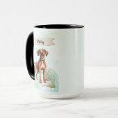 Personalisiertes Plott-Wasserfarben-Hund Tasse (Vorderseite Links)