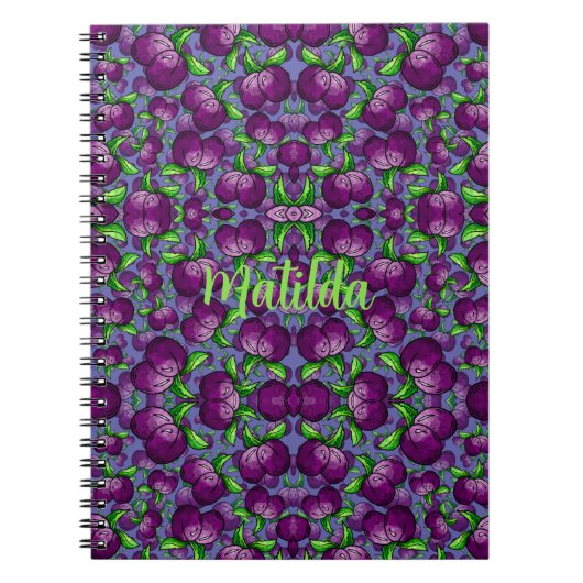 personalisiertes PLUM Spiralnotebook Frucht funky Notizblock (Vorderseite)