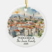 Personalisiertes Podgorica-Ornament, Montenegro Keramik Ornament (Vorne)