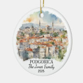 Personalisiertes Podgorica-Ornament, Montenegro Keramik Ornament (Links)