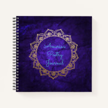 Personalisiertes Poetry Journal Gold Mandala