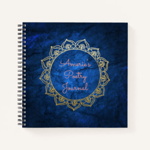 Personalisiertes Poetry Journal Gold Mandala Notizblock