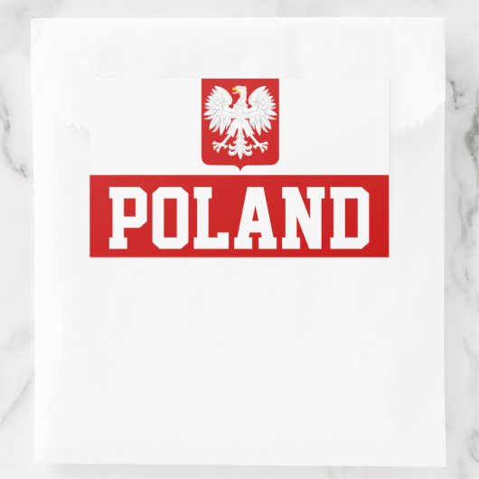 Personalisiertes Polen - polnische Flagge Rechteckiger Aufkleber (Tasche)