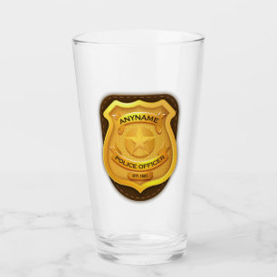 Personalisiertes Polizei-Beamter Sheriff-Cop NAME- Glas