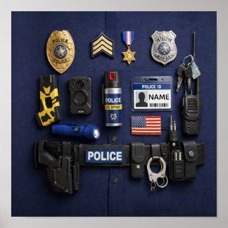 Personalisiertes Polizei-Poster auf schwerem Papie Poster