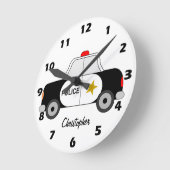 Personalisiertes Polizeiautodesign Runde Wanduhr (Winkel)