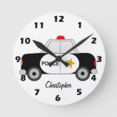 Personalisiertes Polizeiautodesign Runde Wanduhr (Vorderseite)