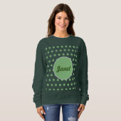 Personalisiertes Polka Dot Sweatshirt (Hunter Gree (Vorne ganz)