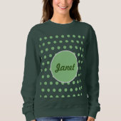 Personalisiertes Polka Dot Sweatshirt (Hunter Gree (Vorderseite)