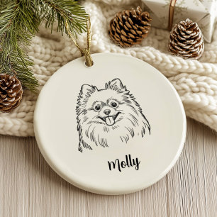 Personalisiertes Pomeranian-Hunde-Weihnachten Keramik Ornament