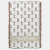 Personalisiertes Poodle (Grausilber) Decke (Vorderseite Vertikal)