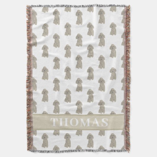 Personalisiertes Poodle (Grausilber) Decke (Vorderseite Vertikal)