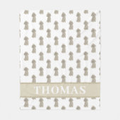 Personalisiertes Poodle (Grausilber) Fleecedecke (Vorderseite)