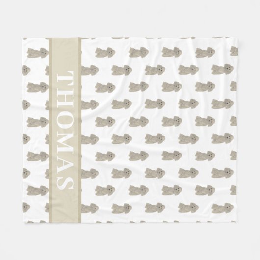 Personalisiertes Poodle (Grausilber) Fleecedecke (Vorderseite (Horizontal))