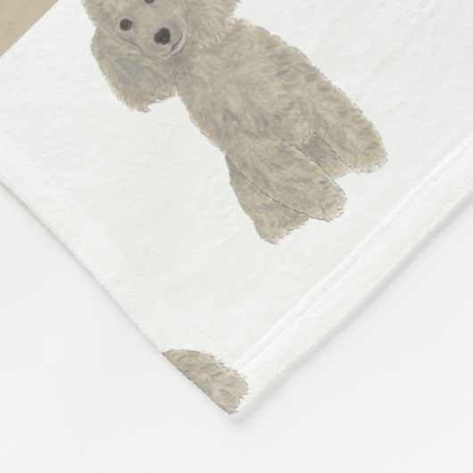 Personalisiertes Poodle (Grausilber) Fleecedecke (Ecke)