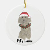 Personalisiertes Poodle (Grausilber) Keramik Ornament (Vorne)