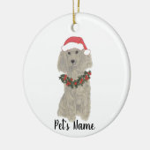 Personalisiertes Poodle (Grausilber) Keramik Ornament (Links)
