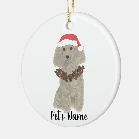 Personalisiertes Poodle (Grausilber) Keramik Ornament (Links)