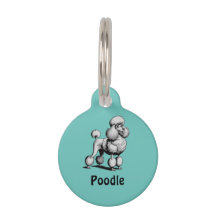 Personalisiertes Poodle Hund Round-Pet-Tag