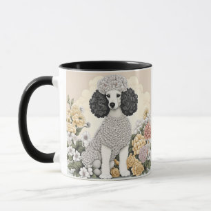 Personalisiertes Poodle in Whimsikalen Blume Tasse