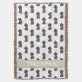 Personalisiertes Poodle (schwarz) Decke (Vorderseite Vertikal)