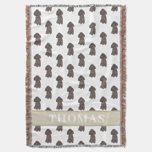 Personalisiertes Poodle (schwarz) Decke (Vorderseite Vertikal)