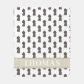 Personalisiertes Poodle (schwarz) Fleecedecke (Vorderseite)