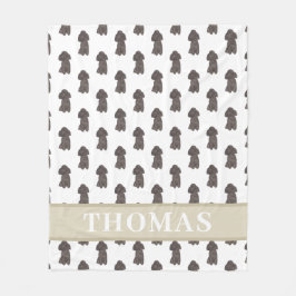 Personalisiertes Poodle (schwarz) Fleecedecke