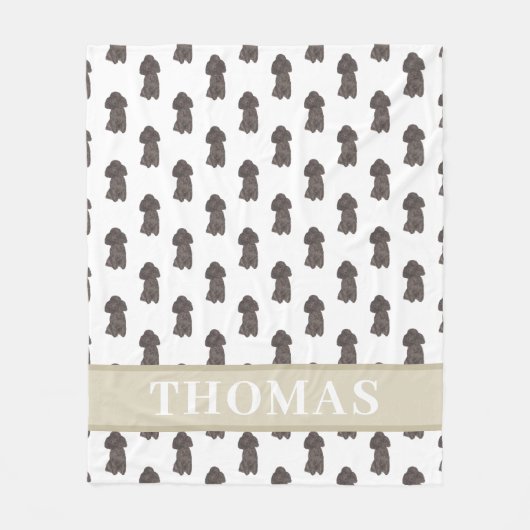 Personalisiertes Poodle (schwarz) Fleecedecke (Vorderseite)