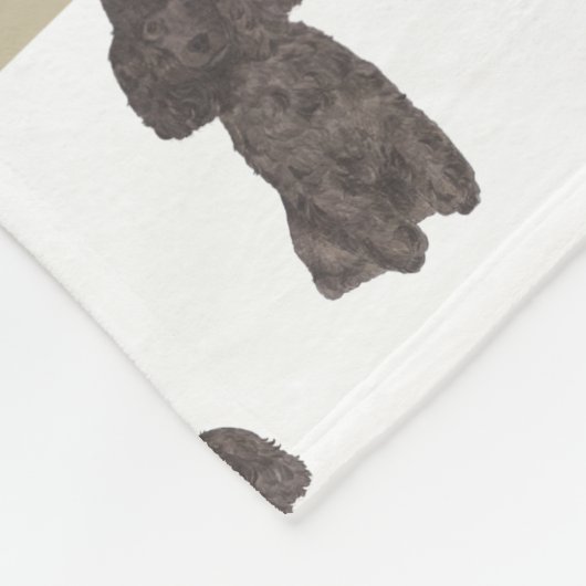 Personalisiertes Poodle (schwarz) Fleecedecke (Ecke)