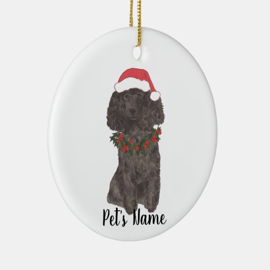 Personalisiertes Poodle (schwarz) Keramik Ornament (Rechts)