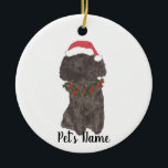 Personalisiertes Poodle (schwarz) Keramik Ornament<br><div class="desc">Machen Sie die schöne Liste in diesem Jahr mit einem Ornament Ihrer Lieblings-Poodle-Elf!</div>