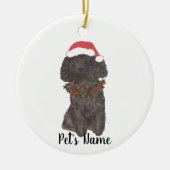 Personalisiertes Poodle (schwarz) Keramik Ornament (Vorne)