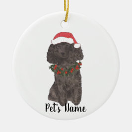 Personalisiertes Poodle (schwarz) Keramik Ornament