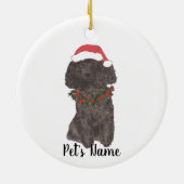 Personalisiertes Poodle (schwarz) Keramik Ornament (Hinten)