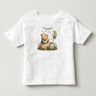 Personalisiertes Pooh-Wasserfarben-Erstes-Geburtst Kleinkind T-shirt