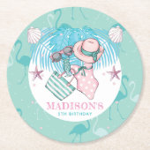 Personalisiertes Pool-Party Runder Pappuntersetzer (Vorderseite)